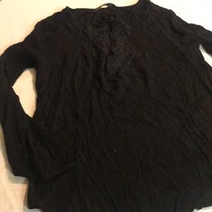 Zara woman black blouse new whit out tag